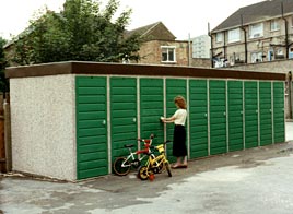 Mini Buildings used as community storage blocks